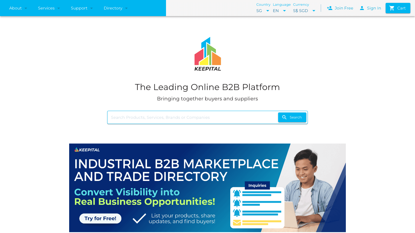 Keepital homepage