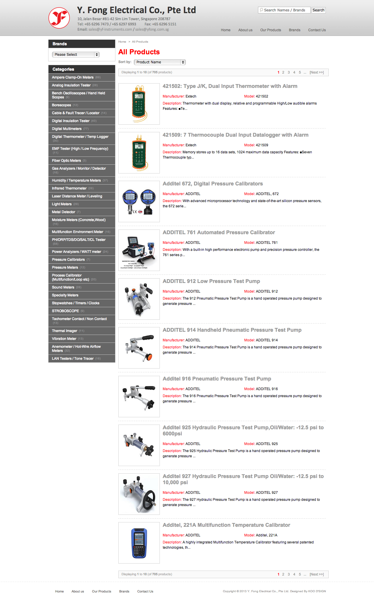 Y Fong Electrical Co Pte Ltd 2012 website products