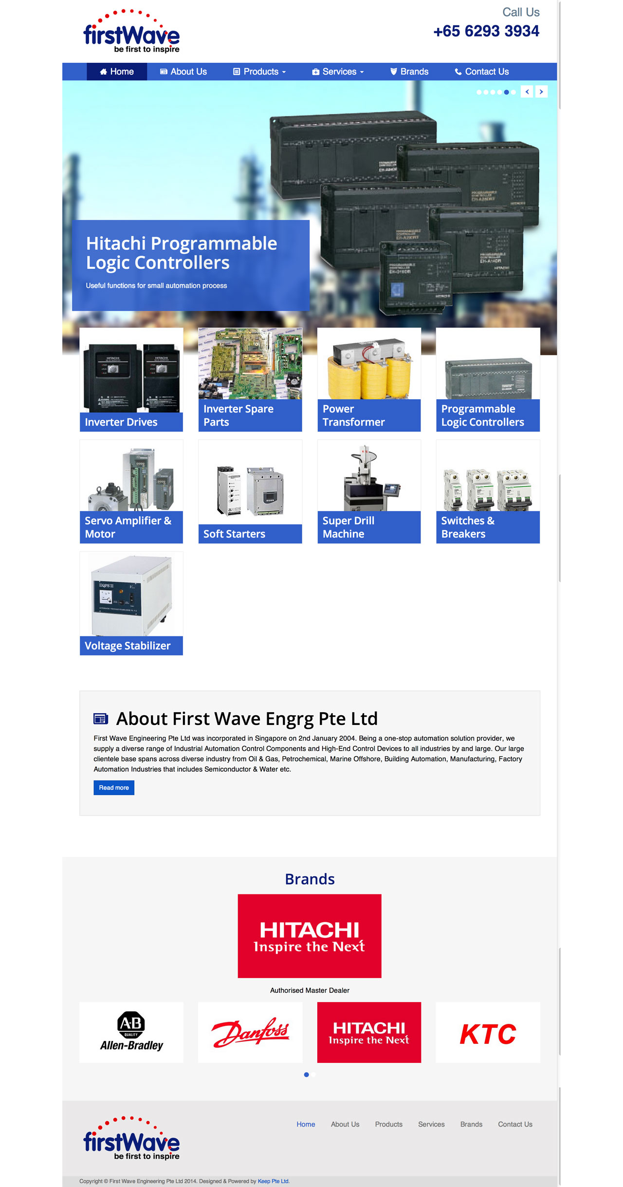 First Wave Engineering Pte. Ltd. website homepage on tablet
