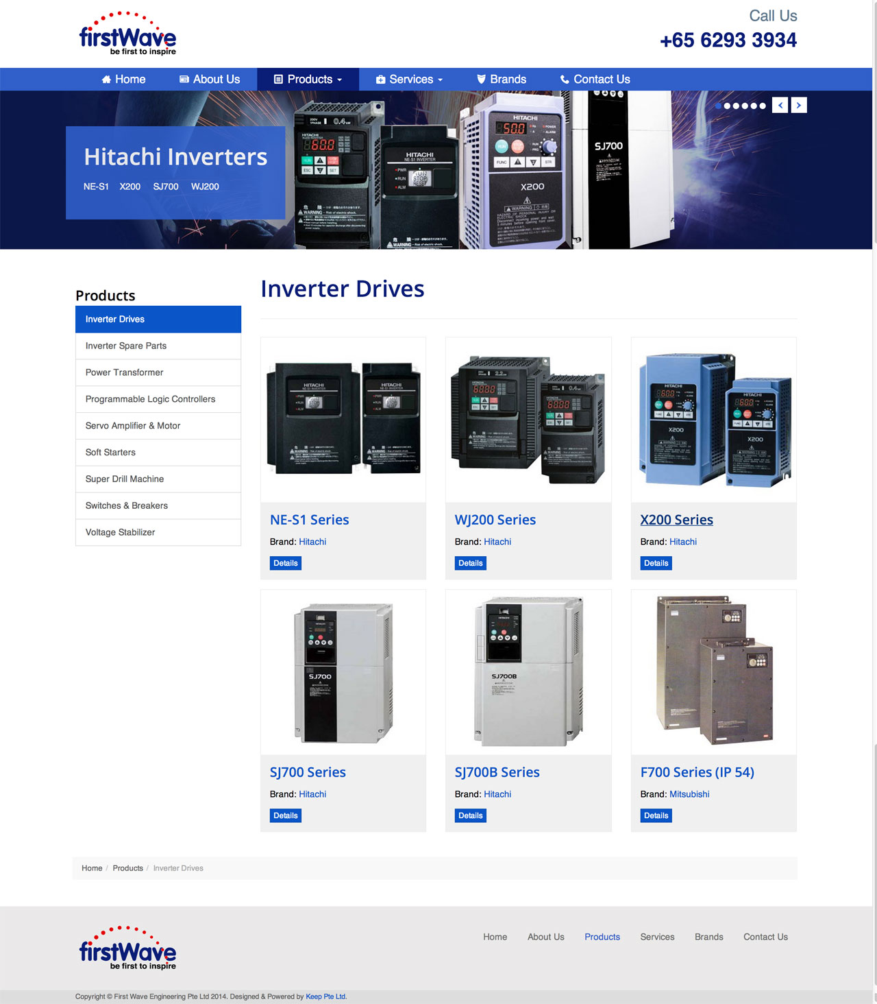 First Wave Engineering Pte. Ltd. website products page